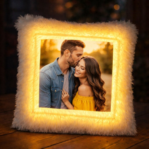 Romantic LED Photo Fur Cushion