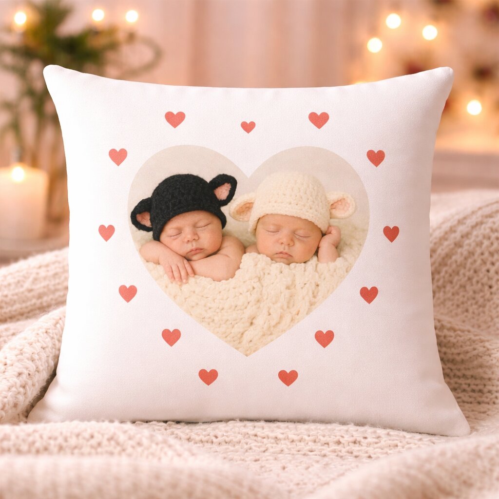 Little Angels Personalized Baby Photo Cushion