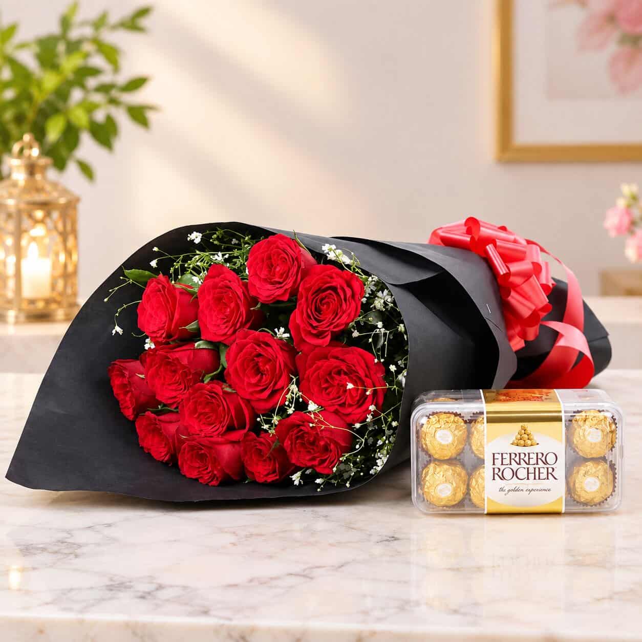 Romantic Rose and Ferrero Rocher Delight
