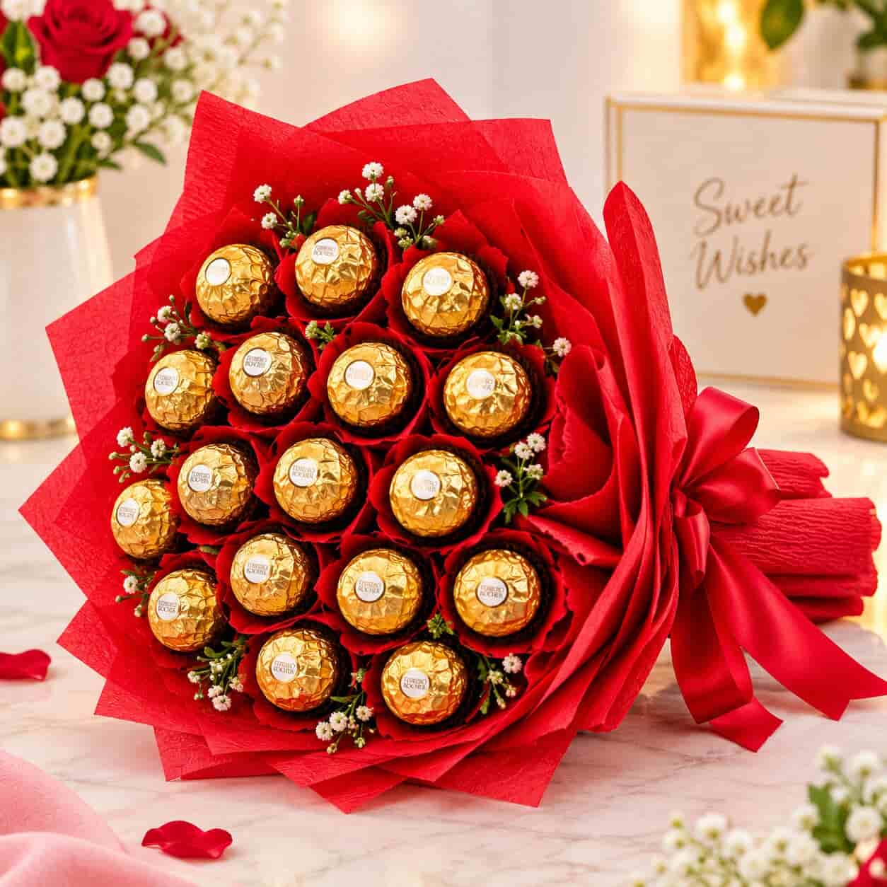 16 Ferrero Rocher Romantic Bouquet