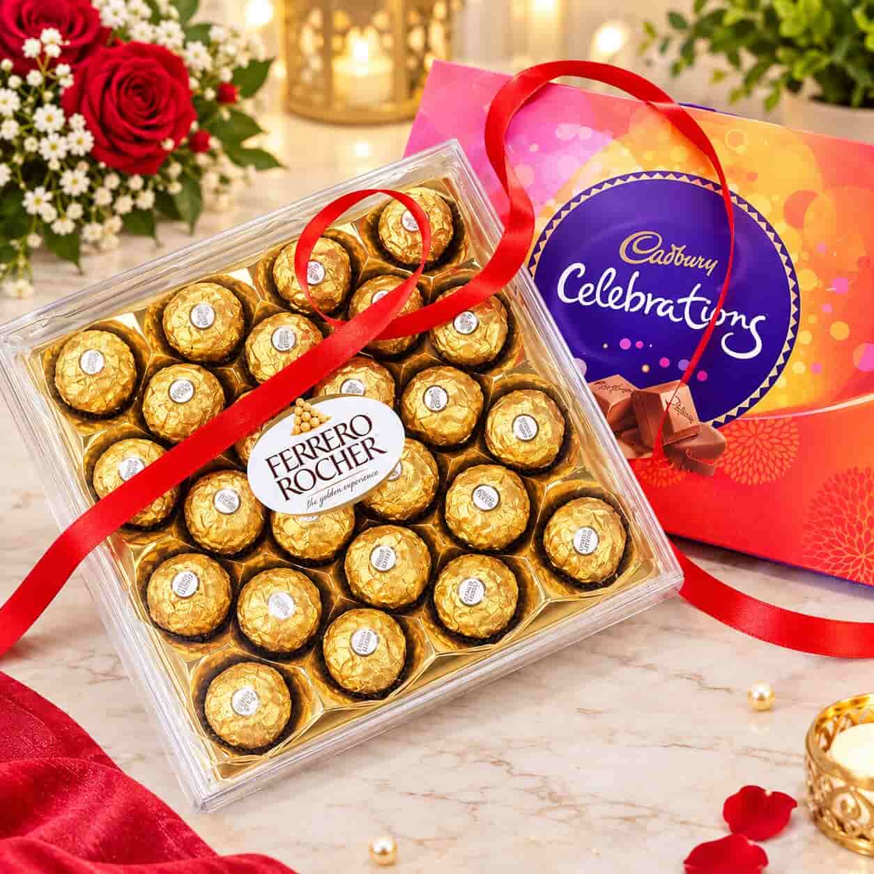Golden Ferrero Rocher with Cadbury Celebrations